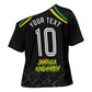 Personalized Jamaica Kingsmen Cross Shoulder Shirt Caribbean Cricket Royal Warrior King Mascot