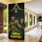 Personalized Jamaica Kingsmen Door Cover Caribbean Cricket Royal Warrior King Mascot
