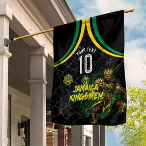 Personalized Jamaica Kingsmen Garden Flag Caribbean Cricket Royal Warrior King Mascot