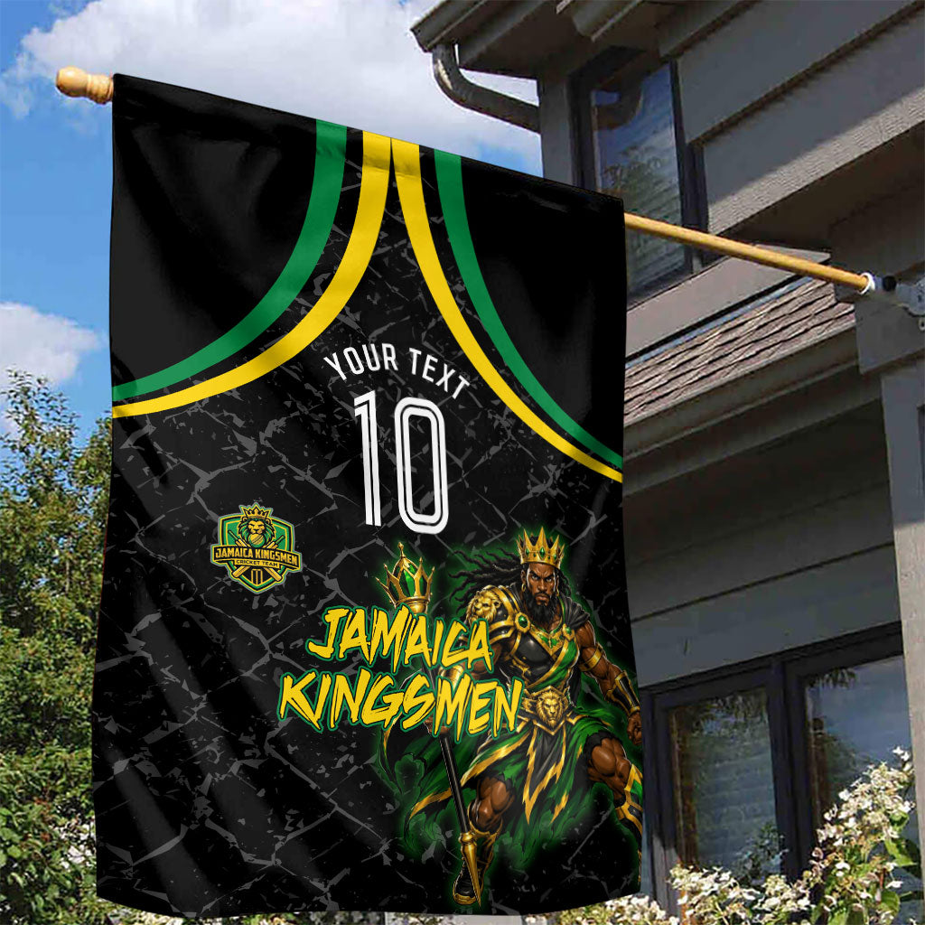 Personalized Jamaica Kingsmen Garden Flag Caribbean Cricket Royal Warrior King Mascot