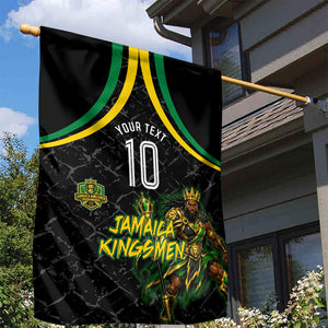 Personalized Jamaica Kingsmen Garden Flag Caribbean Cricket Royal Warrior King Mascot