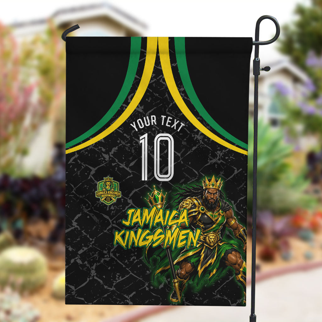 Personalized Jamaica Kingsmen Garden Flag Caribbean Cricket Royal Warrior King Mascot