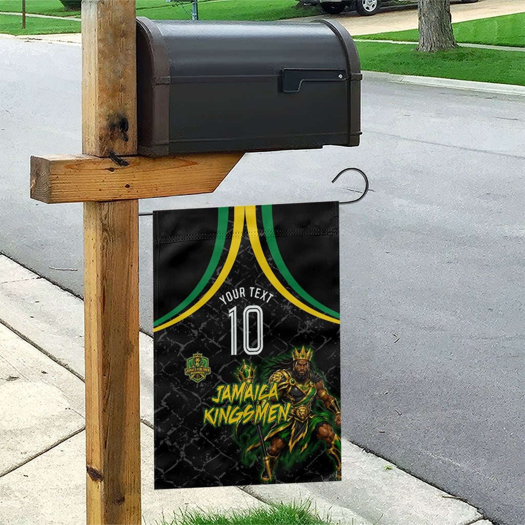 Personalized Jamaica Kingsmen Garden Flag Caribbean Cricket Royal Warrior King Mascot