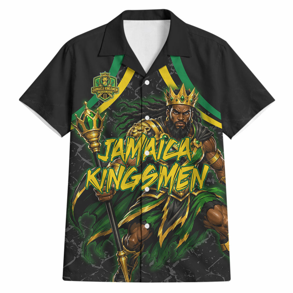 Personalized Jamaica Kingsmen Hawaiian Shirt Caribbean Cricket Royal Warrior King Mascot