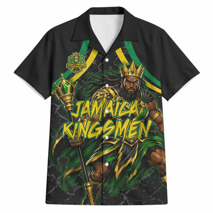 Personalized Jamaica Kingsmen Hawaiian Shirt Caribbean Cricket Royal Warrior King Mascot