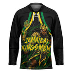 Personalized Jamaica Kingsmen Hockey Jersey Caribbean Cricket Royal Warrior King Mascot
