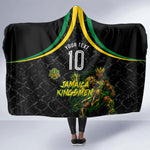Personalized Jamaica Kingsmen Hooded Blanket Caribbean Cricket Royal Warrior King Mascot