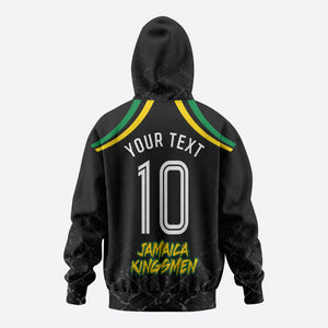 Personalized Jamaica Kingsmen Hoodie Caribbean Cricket Royal Warrior King Mascot