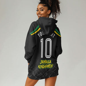 Personalized Jamaica Kingsmen Hoodie Dress Caribbean Cricket Royal Warrior King Mascot