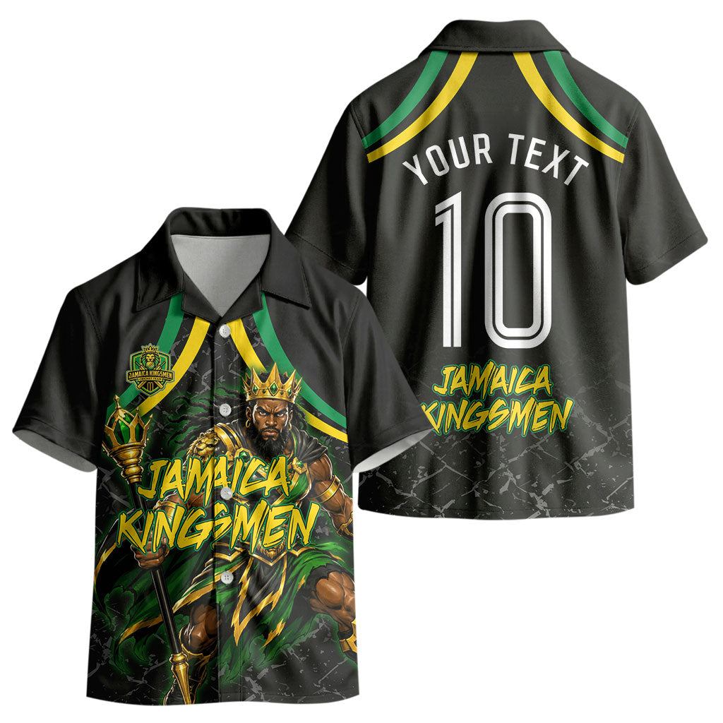 Personalized Jamaica Kingsmen Kid Hawaiian Shirt Caribbean Cricket Royal Warrior King Mascot