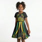 Personalized Jamaica Kingsmen Kid Short Sleeve Dress Caribbean Cricket Royal Warrior King Mascot
