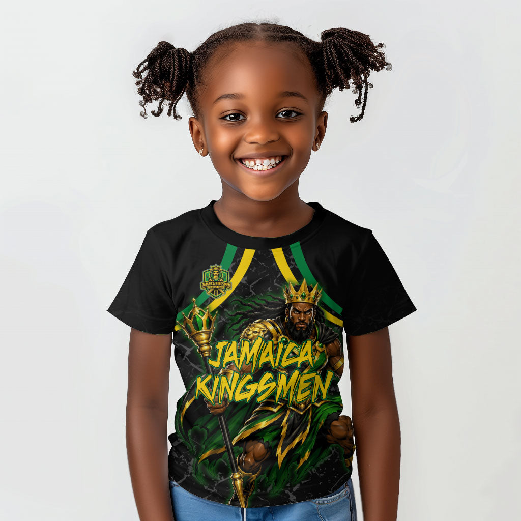 Personalized Jamaica Kingsmen Kid T shirt Caribbean Cricket Royal Warrior King Mascot