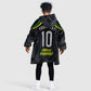 Personalized Jamaica Kingsmen Kid Wearable Blanket Hoodie Caribbean Cricket Royal Warrior King Mascot