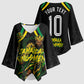 Personalized Jamaica Kingsmen Kimono Sleeve Blouse Caribbean Cricket Royal Warrior King Mascot