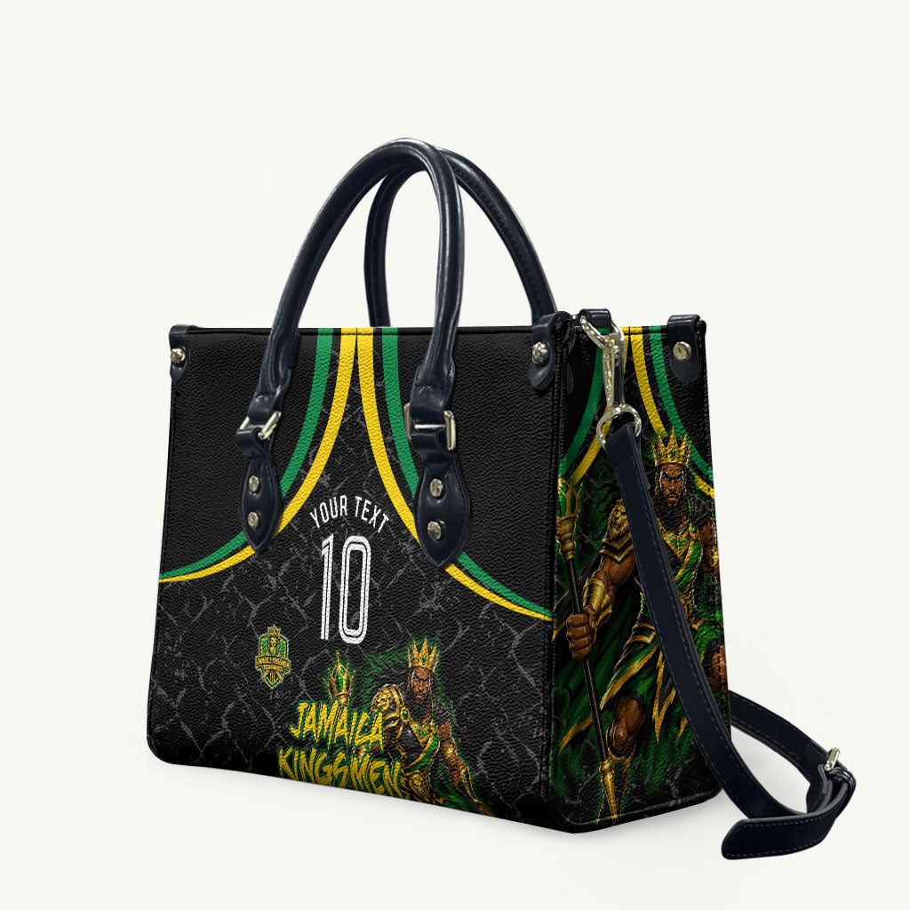 Personalized Jamaica Kingsmen Leather Bag Caribbean Cricket Royal Warrior King Mascot