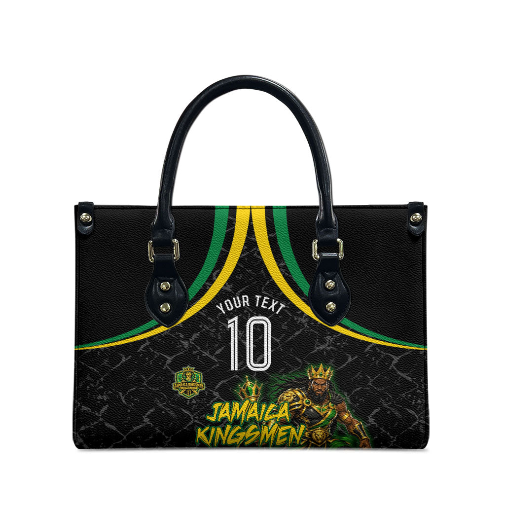 Personalized Jamaica Kingsmen Leather Bag Caribbean Cricket Royal Warrior King Mascot