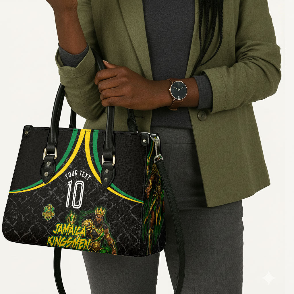 Personalized Jamaica Kingsmen Leather Bag Caribbean Cricket Royal Warrior King Mascot