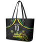 Personalized Jamaica Kingsmen Leather Tote Bag Caribbean Cricket Royal Warrior King Mascot
