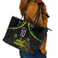 Personalized Jamaica Kingsmen Leather Tote Bag Caribbean Cricket Royal Warrior King Mascot