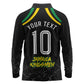 Personalized Jamaica Kingsmen Long Sleeve Polo Shirt Caribbean Cricket Royal Warrior King Mascot