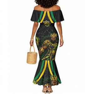 Personalized Jamaica Kingsmen Mermaid Dress Caribbean Cricket Royal Warrior King Mascot