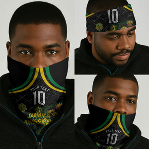Personalized Jamaica Kingsmen Neck Gaiter Caribbean Cricket Royal Warrior King Mascot