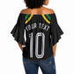 Personalized Jamaica Kingsmen Off Shoulder Wrap Waist Top Caribbean Cricket Royal Warrior King Mascot