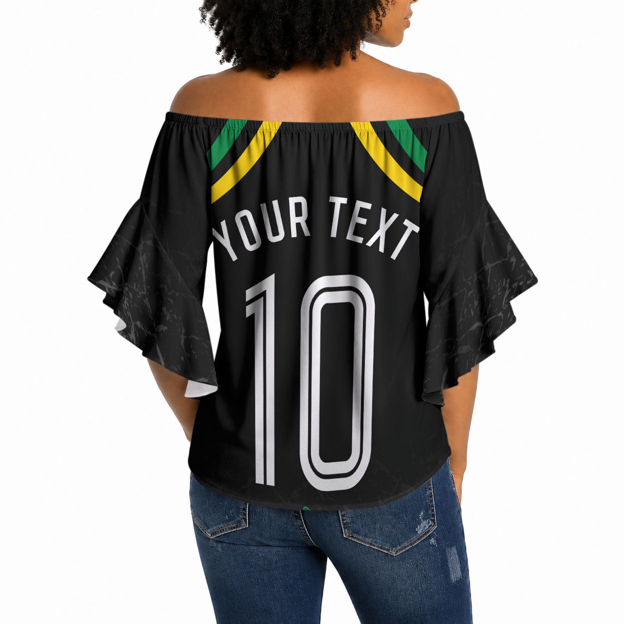 Personalized Jamaica Kingsmen Off Shoulder Wrap Waist Top Caribbean Cricket Royal Warrior King Mascot