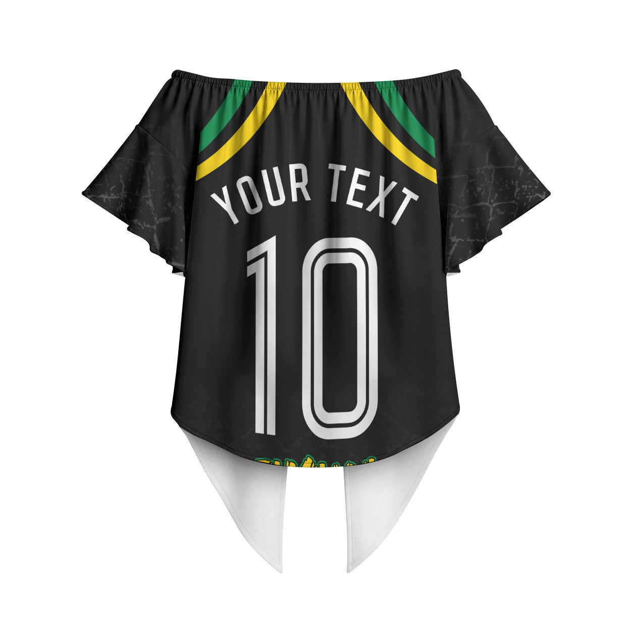 Personalized Jamaica Kingsmen Off Shoulder Wrap Waist Top Caribbean Cricket Royal Warrior King Mascot