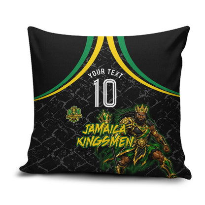Personalized Jamaica Kingsmen Pillow Cover Caribbean Cricket Royal Warrior King Mascot