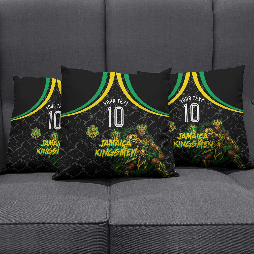 Personalized Jamaica Kingsmen Pillow Cover Caribbean Cricket Royal Warrior King Mascot