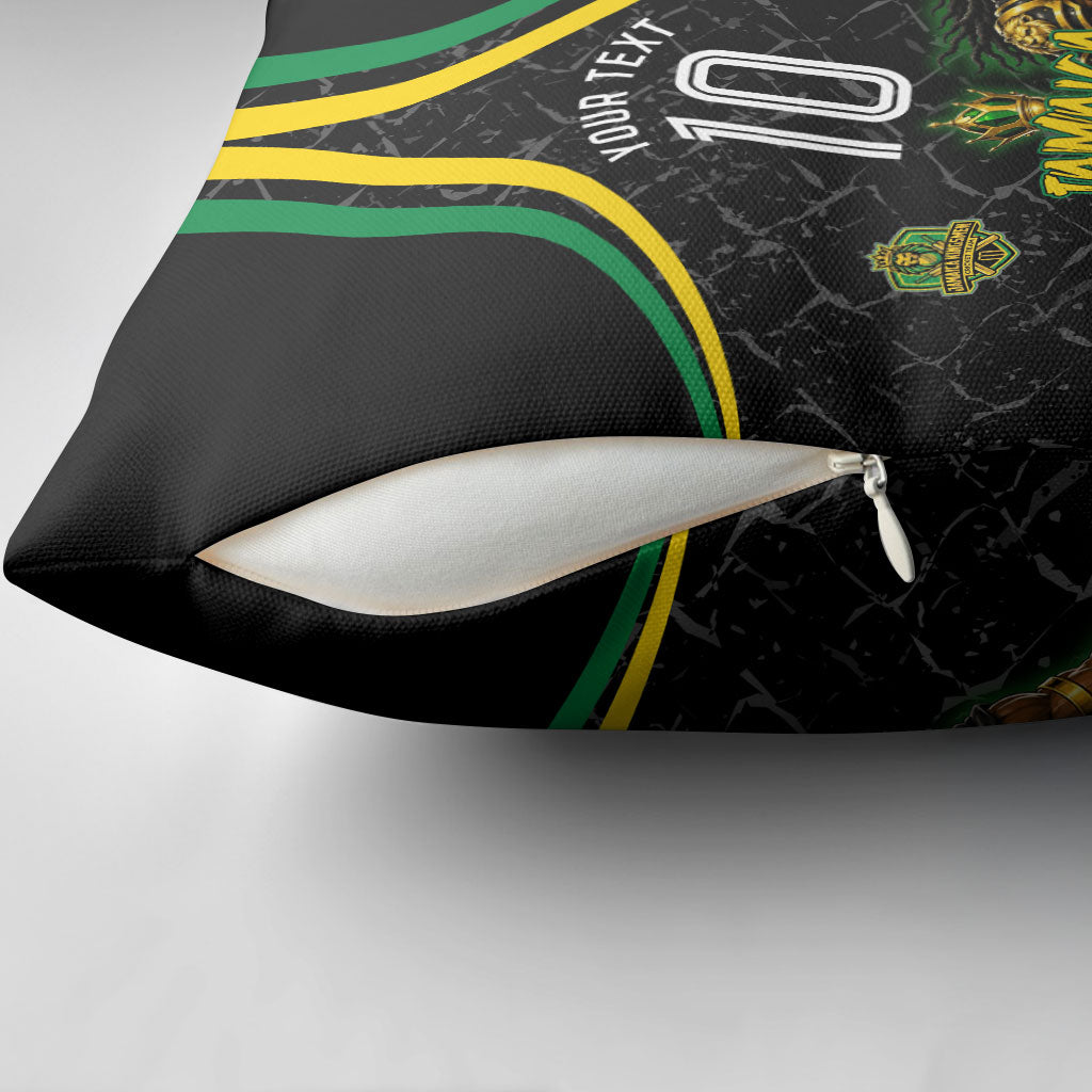 Personalized Jamaica Kingsmen Pillow Cover Caribbean Cricket Royal Warrior King Mascot