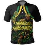 Personalized Jamaica Kingsmen Polo Shirt Caribbean Cricket Royal Warrior King Mascot