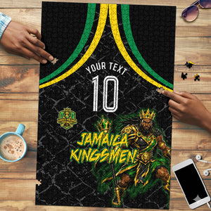 Personalized Jamaica Kingsmen Puzzle Caribbean Cricket Royal Warrior King Mascot