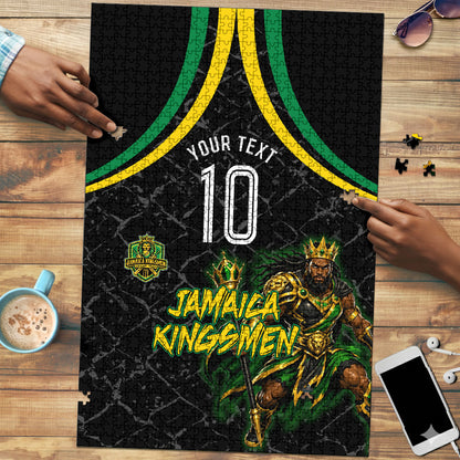 Personalized Jamaica Kingsmen Puzzle Caribbean Cricket Royal Warrior King Mascot