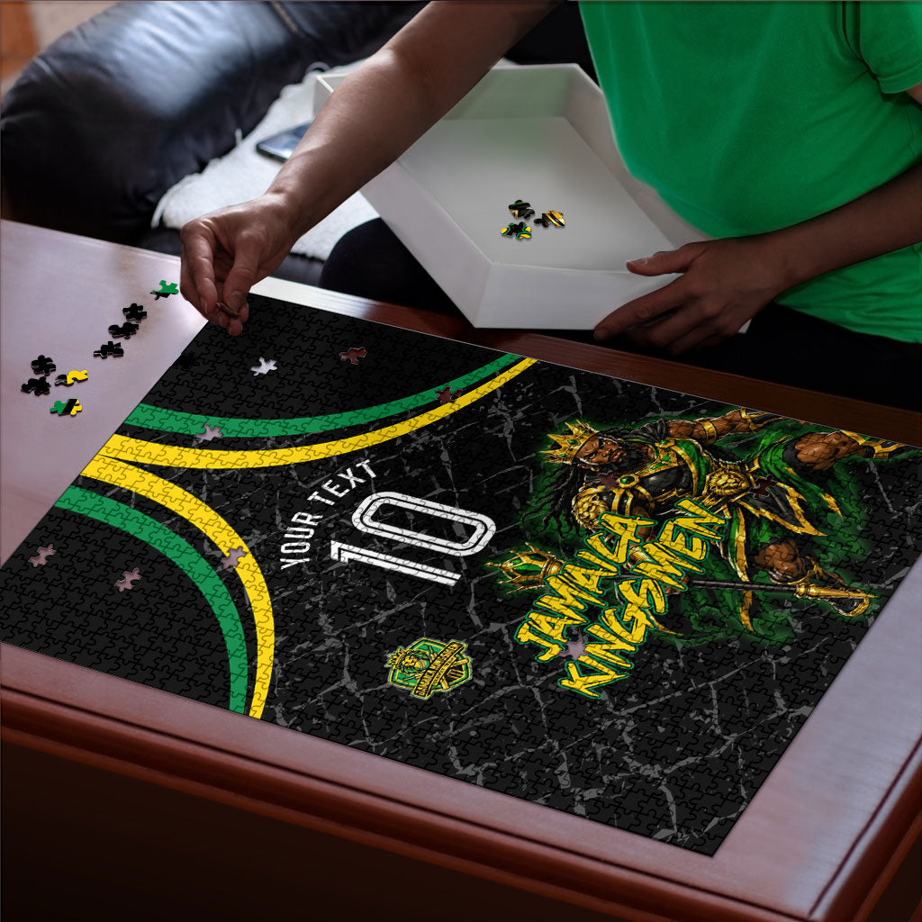 Personalized Jamaica Kingsmen Puzzle Caribbean Cricket Royal Warrior King Mascot