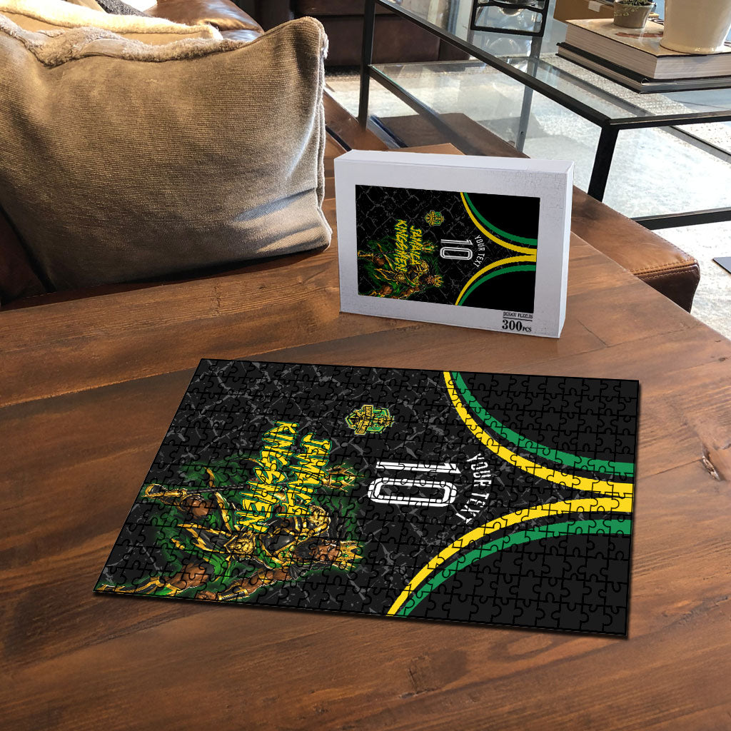 Personalized Jamaica Kingsmen Puzzle Caribbean Cricket Royal Warrior King Mascot