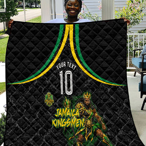 Personalized Jamaica Kingsmen Quilt Caribbean Cricket Royal Warrior King Mascot