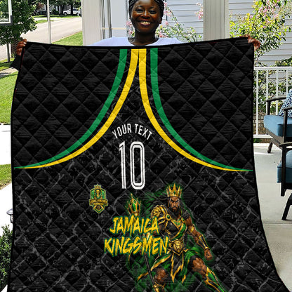 Personalized Jamaica Kingsmen Quilt Caribbean Cricket Royal Warrior King Mascot