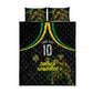 Personalized Jamaica Kingsmen Quilt Bed Set Caribbean Cricket Royal Warrior King Mascot