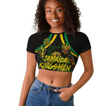 Personalized Jamaica Kingsmen Raglan Cropped T shirt Caribbean Cricket Royal Warrior King Mascot