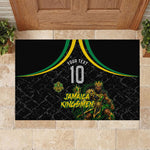Personalized Jamaica Kingsmen Rubber Doormat Caribbean Cricket Royal Warrior King Mascot