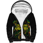 Personalized Jamaica Kingsmen Sherpa Hoodie Caribbean Cricket Royal Warrior King Mascot
