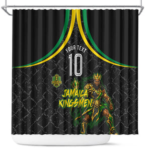 Personalized Jamaica Kingsmen Shower Curtain Caribbean Cricket Royal Warrior King Mascot