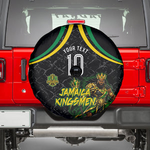 Personalized Jamaica Kingsmen Spare Tire Cover Caribbean Cricket Royal Warrior King Mascot