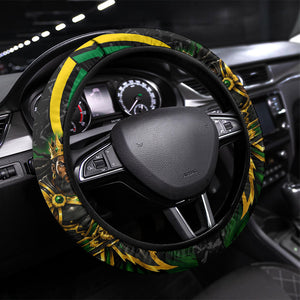 Jamaica Kingsmen Steering Wheel Cover Caribbean Cricket Royal Warrior King Mascot