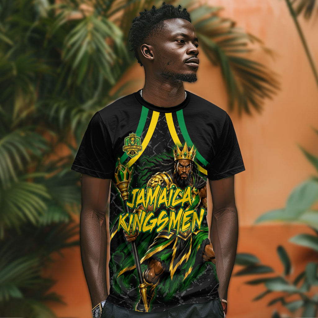 Personalized Jamaica Kingsmen T shirt Caribbean Cricket Royal Warrior King Mascot