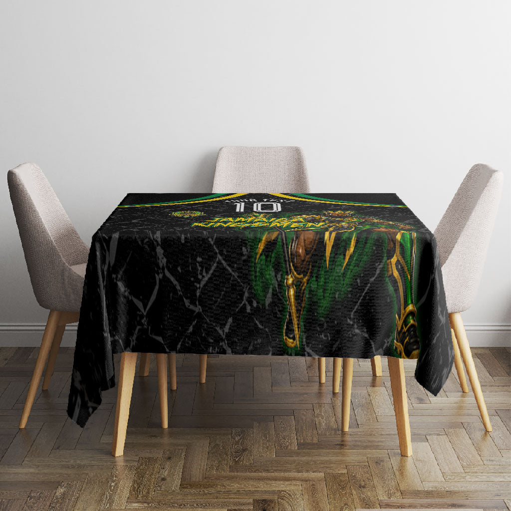 Personalized Jamaica Kingsmen Tablecloth Caribbean Cricket Royal Warrior King Mascot
