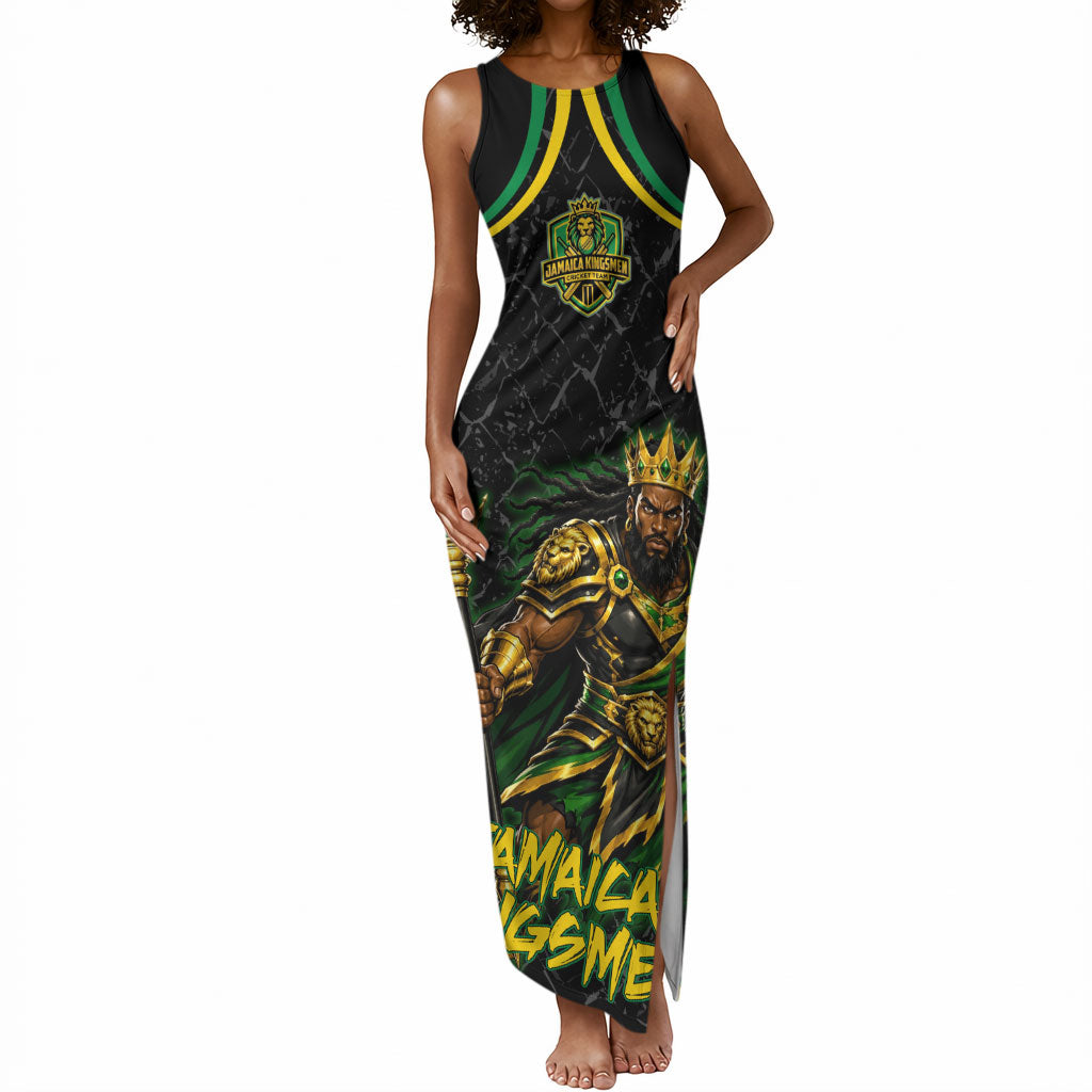 Personalized Jamaica Kingsmen Tank Maxi Dress Caribbean Cricket Royal Warrior King Mascot