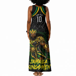 Personalized Jamaica Kingsmen Tank Maxi Dress Caribbean Cricket Royal Warrior King Mascot